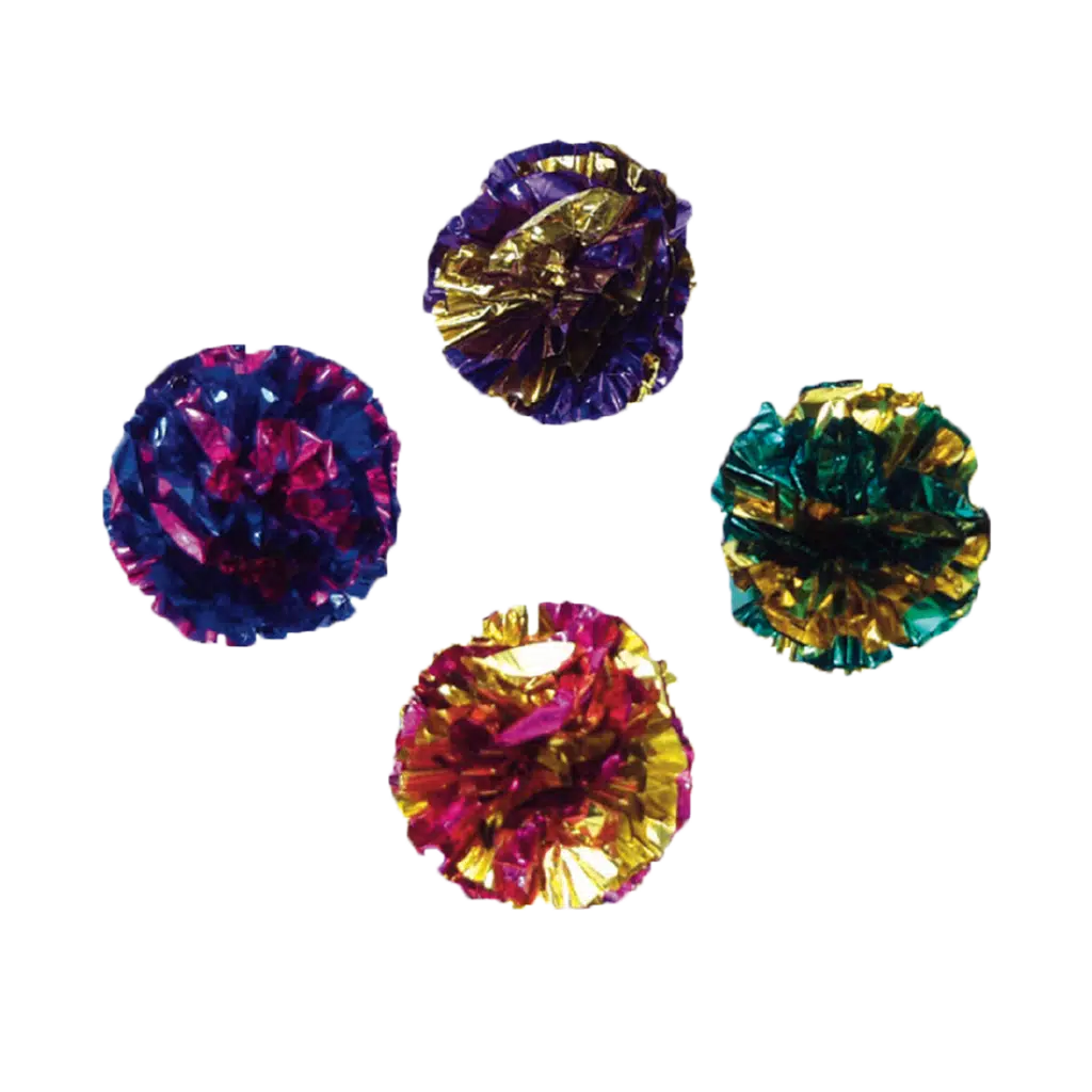 Coastal Krinkle Ball Cat Toy 4 Pack