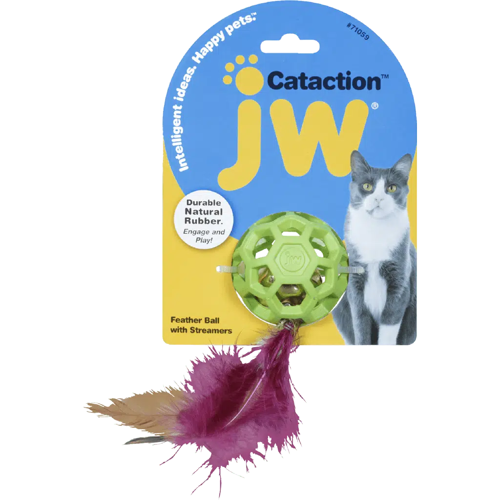 JW Cataction Feather Ball with Bell